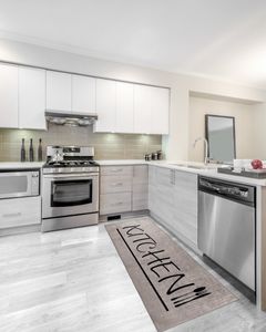 Küchenläufer Waschbarer Teppich Kitchen Design Beige M3040 – 80x300 cm