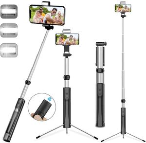 Selfie Stativ ausziehbar Selfie-Stab, Einbeinstativ mit Bluetooth-Fernbedienung und Selfie-Licht, kompatibel mit iPhone XS Max/XS/XR/X/8/8 Plus/7/7 Plus/6s, Galaxy S10/S9/8 und mehr