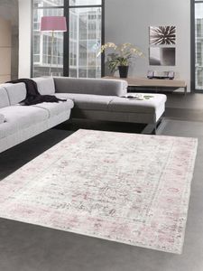 Modern klassischer Teppich mit schönen Blumen & Pflanzenverzierungen in pink creme Größe - 240 x 340 cm