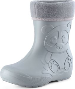 Ladeheid Eva Kinder Jungen Mädchen Gummistiefel Regenschuhe gefüttert LA-CA-11 (Grau, 32/33 EU)