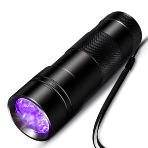 INF UV-Taschenlampe mit 12 LED-Perlen Schwarz 395 nm