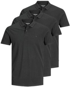 Jack & Jones 3er-Pack Poloshirts Herren Basic Polo Shirt 100 % Baumwolle Slim Fit, 3er-Polo-Black-XL