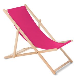 Liegestuhl aus Buchholz ohne Armlehne Sonnenliege Gartenliege 110kg  rosa
