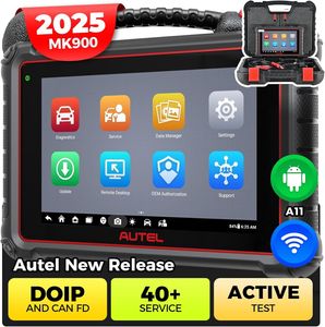 Autel OBD2 Diagnosegerät MaxiCOM MK900: 2025 Neue Ver. von MX808S, MK808BT PRO, 40+ Service, 3000+ Aktive Tests