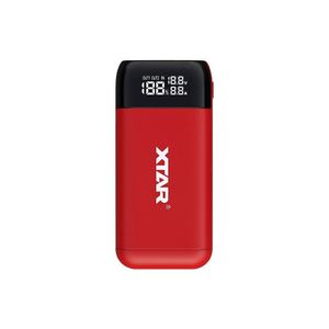 XTAR PB2S - 18650 xtar Akku-Ladegerät, USB C Schnell-Ladegerät, 18650 Schnell-Lade-Akku, 20700 21700 Ladegerät, USB 18650 Ladegerät, LCD-Anzeige, Akkus nicht inbegriffen (Rot)