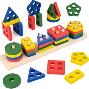 Montessori Spielzeug 1 2 3 4 Jahr, Holzpuzzle Sortierspiel Lernspiel Kinder Baby