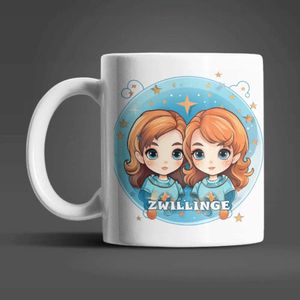 Sternzeichen Tierkreis Kaffeetasse Tasse Geschenkidee Geschenk 330 ml – Zwillinge