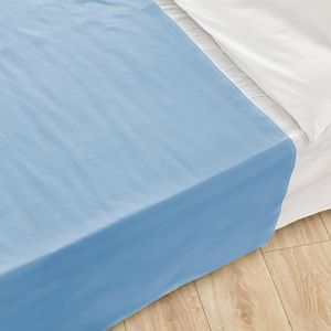 Bettlaken Betttuch 100% Baumwolle ohne Gummizug, 150x250 cm, Hell blau