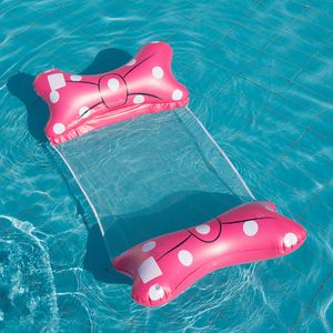 Aufblasbares Schwimmbett Schwimmende Hängematte Schwimmbad Luftmatratze Wasser-Hängematte Rosa