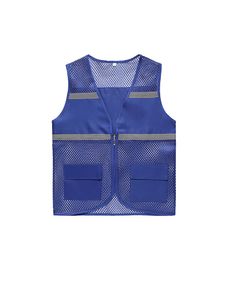 Damen Weste mit hoher Sichtwache Arbeitsjacke Sicherheitswesten reflektierende Mesh Hohl,Farbe:Königsblau,Größe:Xl