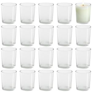 Belle Vous Teelichthalter Glas Transparent Kerzenhalter Glas Set (72Stk) – 5 x 6,5 cm Kerzenständer Glas Kristall – Teelichthalter Set für Hochzeit, Wohnaccessoires, Tischdeko, Geschenk, Aromatherapie