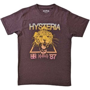Def Leppard - "Hysteria World Tour" T-Shirt für Herren/Damen Unisex RO5344 (L) (Braun)