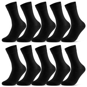 10 Paar Socken Herren & Damen Socken mit Komfortbund Business Socken Baumwolle (Basicline) - 70201T Schwarz 43-46