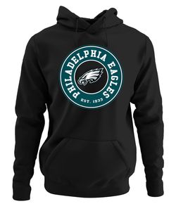 Philadelphia Eagles - American Football NFL Super Bowl Kapuzenpullover Hoodie, Schwarz, L, Vorne