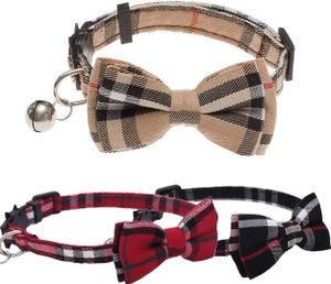 3 Pack Anglický styl kočka obojek s motýlkem, přívěsek a zvonek, personalizované Breakaway kotě obojek pro dívky chlapci kočky, nastavitelný 7-12inch, roztomilý pro kotě dospělé kočky, Pet Supplies (Small)