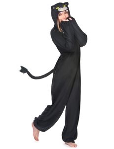 Panther-Kostüm für Damen Tierkostüm schwarz-grau