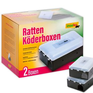 inseko 2 x Ratten Köderboxen I Premium Rattenfalle I Köderstation für Ratten & Mäuse - 1 Packung (442246)