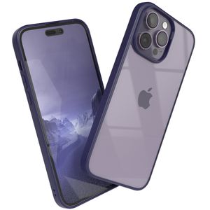 EAZY CASE Clear Hybrid Bumper Hülle kompatibel mit Apple iPhone 14 Pro Max, Handyhülle mit Aufprallschutz, Stoßfest, Kratzfest, dünne Schutzhülle mit Kameraschutz, Handy Case, Lila