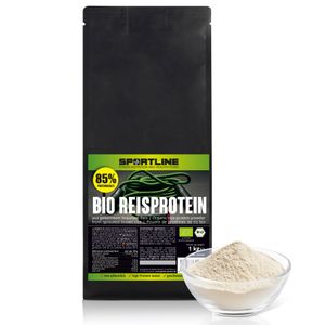 Sportline Bio Reisprotein 1 kg, 85 % hoher Eiweiß Gehalt, pflanzliches Protei, aus braunem Reis gekeimt