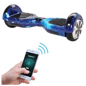 ROBWAY W1 Hoverboard | 700 Watt - 6,5 Zoll - 15 km/h - App - Bluetooth - LEDs - Für Erwachsene & Kinder - Self-Balance - Bis 120 Kg (Space Blue 2.0)