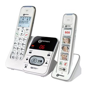 Geemarc PACK MOBILITY 295 verstärktes schnurloses 30 dB Seniorentelefon (+Anrufbeantworter)  und Zusatz-Dect-Telefon  - Deutsche Version