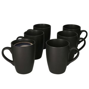 Lampart Nero 6-tlg. Kaffeebecher Set I 250 ml I 6 Personen I Schwarz I mit Henkel