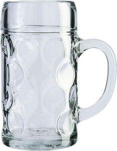 Stölzle-Oberglas Isar Maßkrug, 1.265 Liter, mit Füllstrich bei 1l, Glas, transparent, 6 Stück