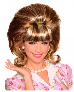 Tupierte Miss Conception Perücke Rot-Blond als Kostümzubehör für Halloween und Karneval