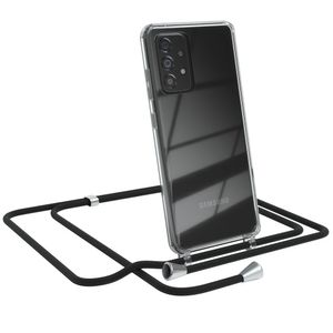 EAZY CASE Handykette kompatibel mit Samsung Galaxy A52 / A52 5G / A52s 5G Kette, Handyhülle mit Umhängeband, Handykordel, Schutzhülle, Kette, Silikonhülle, Silikon Cover, Schwarz