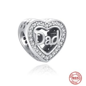 Charms Anhänger Charm kompatibel für Pandora Herz Love 925 Silber ALE Sterling Family Dad Vater Strass