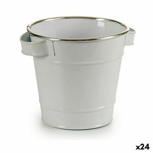 Doniczka kostka biały srebrny cynk 19,5 x 14,5 x 16,5 cm (24 szt.)