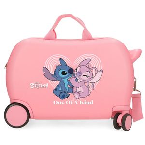 Joumma Bags Sitzkoffer Ziehkoffer Kinderkoffer Kinder Hartschalen Koffer Disney Stitch Rosa