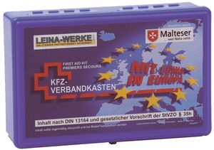 LEINA KFZ Verbandkasten Euro Inhalt DIN 13164 blau