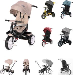 Lorelli Tricycle Jaguar 4 in 1 Schiebestange Sitz drehbar, verstellbar, Faltdach hellbraun