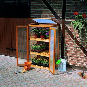 Anzuchtschrank Mini-Gewächshaus Holz imprägniert Garten Promadino Schrank