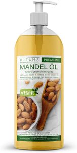 Kitama Mandelöl 100% rein 1-Liter 1L | Naturkosmetik - sanftes Baby-Öl Massage-Öl als natürliches Pflege-Öl für Haut & Haar