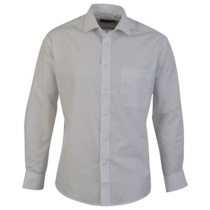 Absolute Apparel Herren Langarm Classic Poplin Shirt AB117 (L) (Weiß)