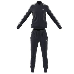adidas Trainingsanzug für Damen im 3 Streifen Design, Farbe:Schwarz, Größe:L