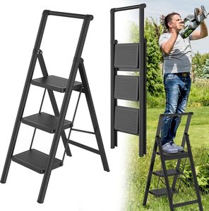 Sessamen-LP Alu Trittleiter 3 Stufen Leiter Klappleiter Tritthocker rutschfeste Stehleiter Treppenleiter Haushaltsleiter(mit Handlauf) Sessamen-LP Alu Trittleiter 3 Stufen Leiter Klappleiter Tritthocker rutschfeste Stehleiter Treppenleiter Haushaltsleiter(mit Handlauf)