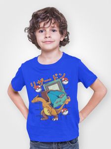 Bio Baumwolle T-Shirt Poke Taschenmonster Pika Gameboy Glurak Drache Gengar Pokemon