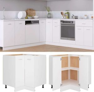 vidaXL Eckunterschrank Lyon Weiß 75,5x75,5x81,5 cm Holzwerkstoff vidaXL Eckunterschrank Lyon Weiß 75,5x75,5x81,5 cm Holzwerkstoff