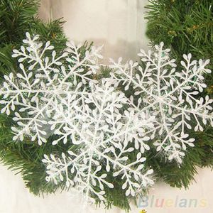 30 Stueck weisse Schneeflocke kuenstliche Weihnachtsfest Party Zuhause Dekor Ornamente