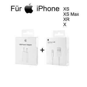 Original Apple iPhone XS Ladegerät + 1m Lightning auf USB Ladekabel