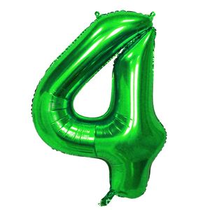 Oblique Unique 1x Folien Luftballon mit Zahl 4 Kinder Geburtstag Jubiläum Silvester Party Deko Ballon grün