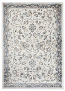 Teppich Wohnzimmer Kurzflor Ornamente Orient Muster Creme 300 x 400 cm ( t605b-white )