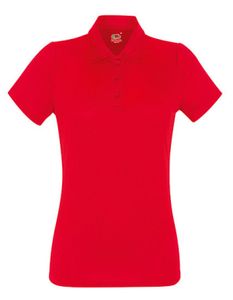 Damen Performance Sport Polo-Shirt - Farbe: Red - Größe: L