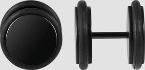 Akzent Edelstahl Ohrstecker, IP Black, Schwarz