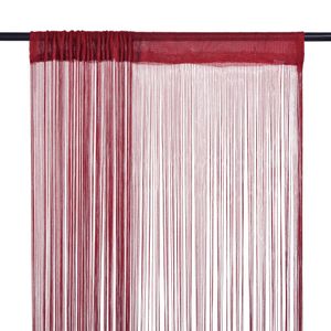 Hochwertigem® 2er Set Fadenvorhänge Vorhänge Gardienen|Ösen Vorhänge Blickdicht Dekoration Schlafzimmer 140 x 250 cm Burgunderrot🌹6110
