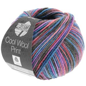 Lana Grossa Cool Wool Print (Schurwolle Merino), Farbe:821 - Marine/Burgund/Violett/Anthrazit