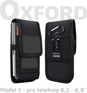 AG PREMIUM Oxford Vertical model 4 - pouzdro na opasek pro iPhone 12 Pro Max/13 Pro Max/14 Pro Max a další, černé